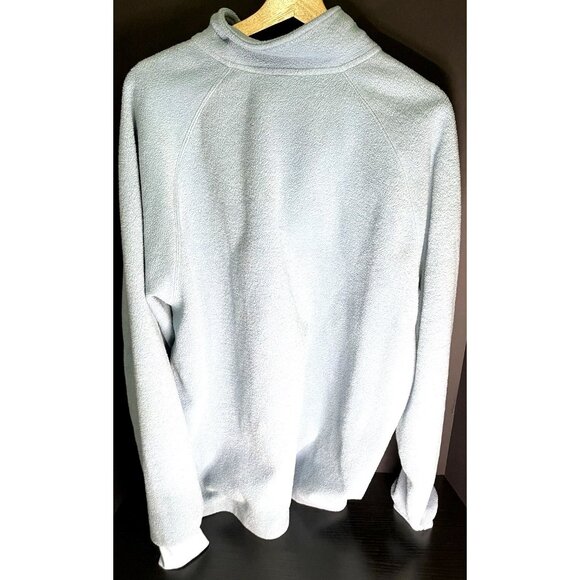 Fila Mens XL 1/4 Zip Pullover Fleece Jacket Light Blue & Navy Striped Trim Polye - Picture 4 of 4